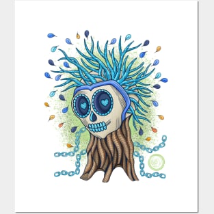 Skull Head Tree- Día De Los Muertos - Save Mother Nature - Tree Lovers Posters and Art